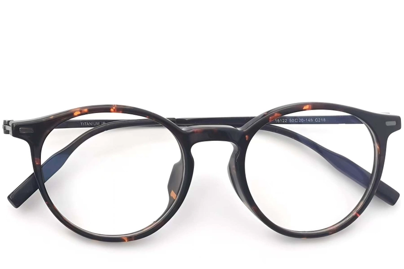 Oval Tortoiseshell Titanium Glasses #BS2419-0147
