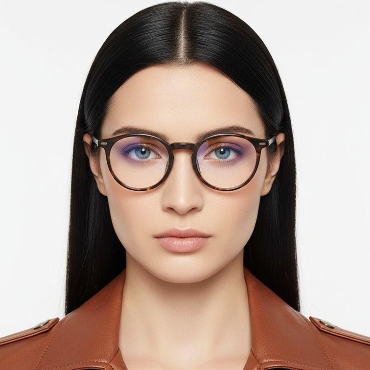 Gafas de titanio ovaladas de carey n.° BS2419-0147