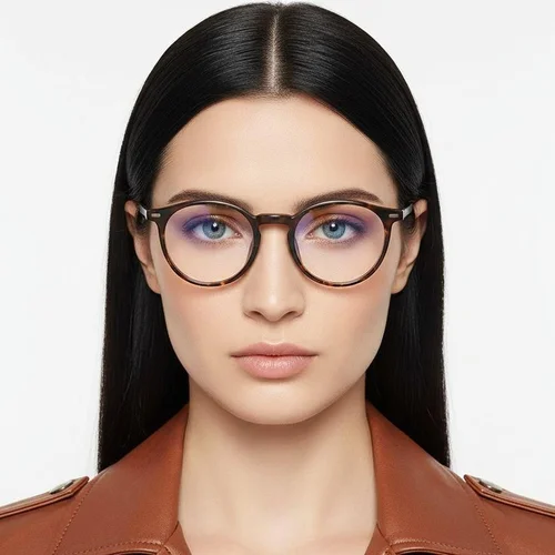 Lunettes ovales en titane écaille de tortue #BS2419-0147
