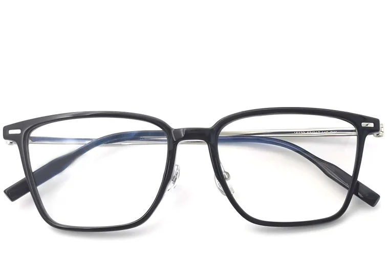 Gafas rectangulares de titanio negro #BS2419-0148