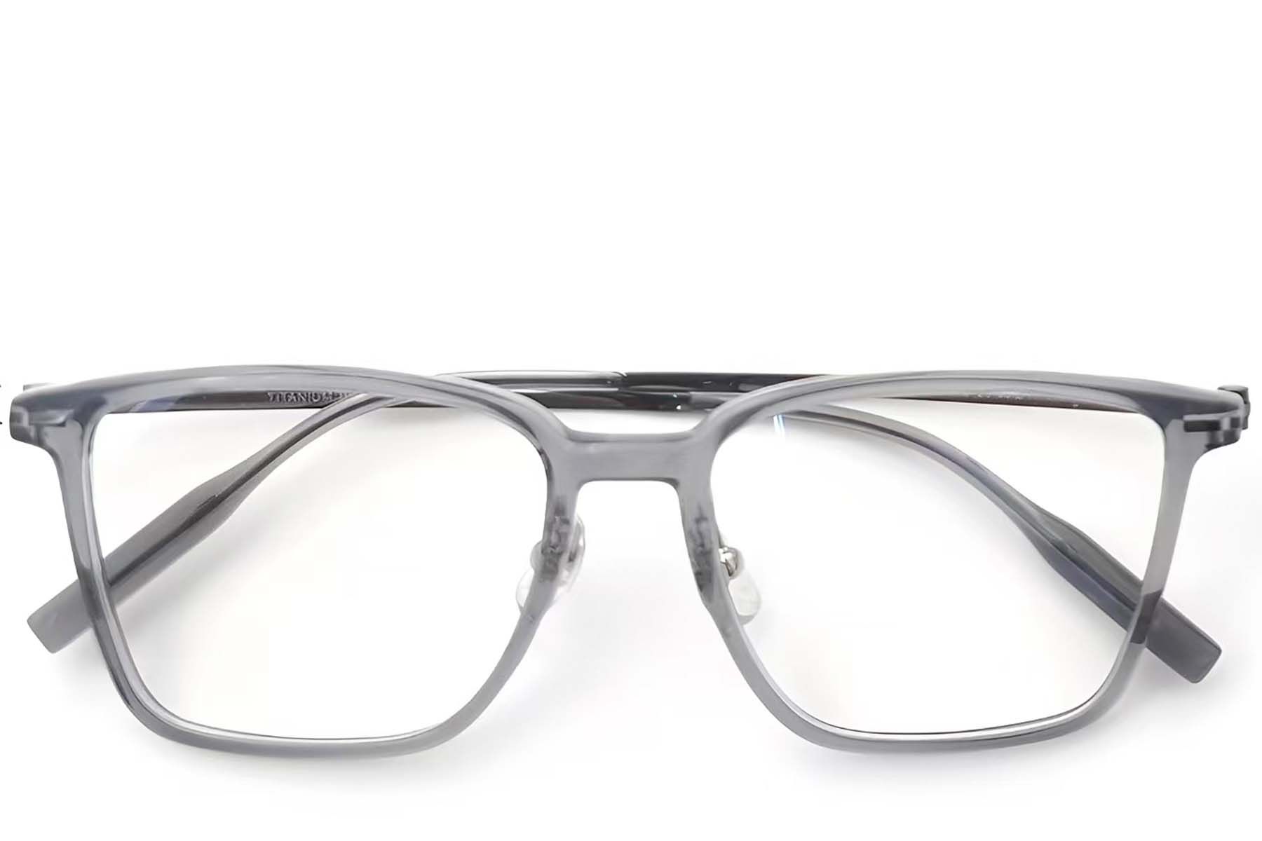 Rectangular Gray Titanium Glasses #BS2419-0150