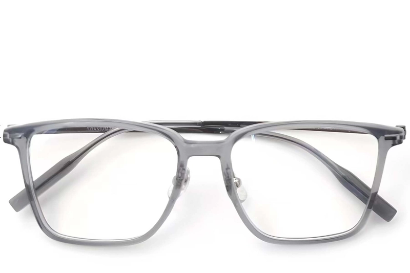 Rectangular Gray Titanium Glasses #BS2419-0150