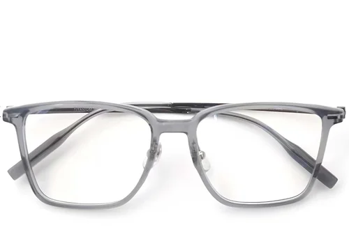Lunettes rectangulaires en titane gris #BS2419-0150