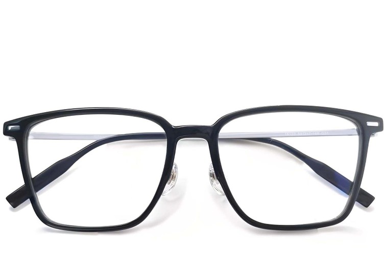 Occhiali rettangolari in titanio nero #BS2419-0151