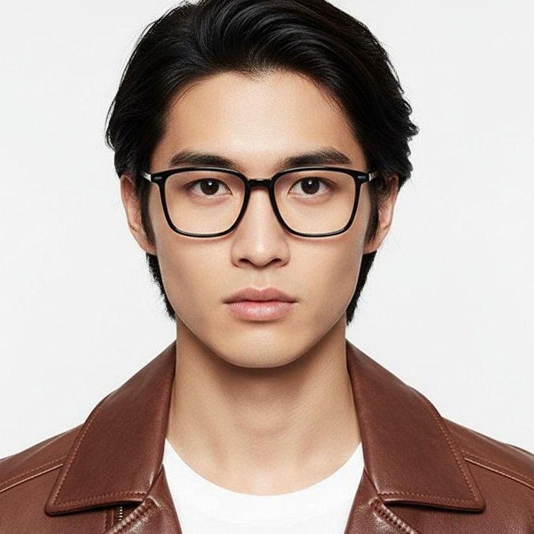 Rectangular Black Titanium Glasses #BS2419-0151