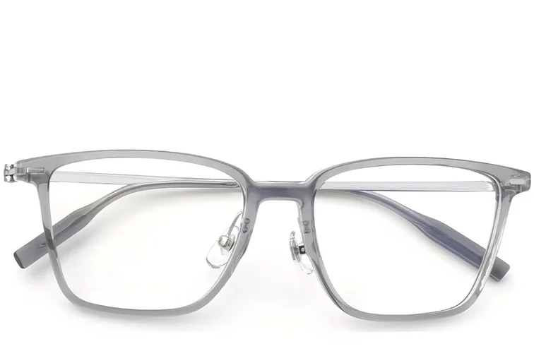 Lunettes rectangulaires en titane gris #BS2419-0152