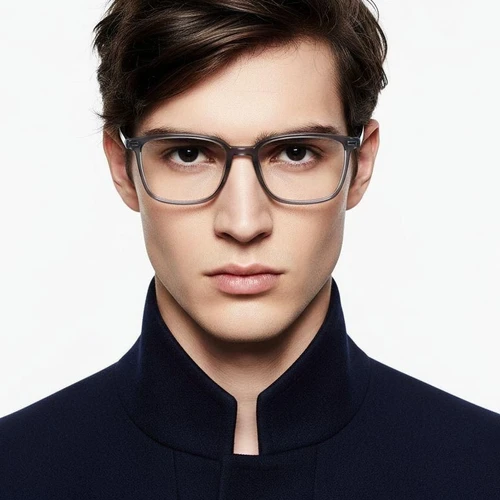 Rectangular Grey Titanium Glasses #BS2419-0153