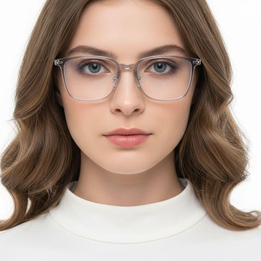 Rectangular Gray Titanium Glasses #BS2419-0154