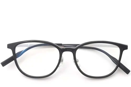 Oval Black Titanium Glasses #BS2419-0156