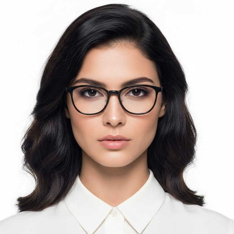 Oval Black Titanium Glasses #BS2419-0157