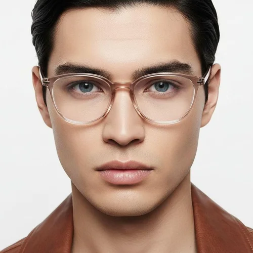 Lunettes ovales en titane rose #BS2419-0159