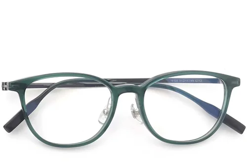 Lunettes ovales en titane vert #BS2419-0160
