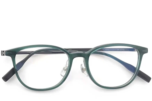 Oval Green Titanium Glasses #BS2419-0160
