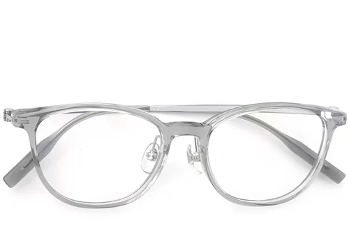 Lunettes ovales en titane gris #BS2419-0161