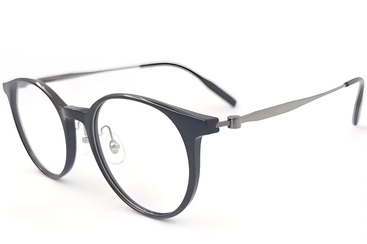 Oval Black Titanium Glasses #BS2419-0162