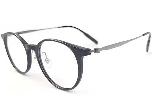 Lunettes ovales en titane noir #BS2419-0162