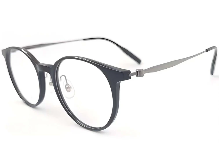 Gafas ovaladas de titanio negro #BS2419-0162