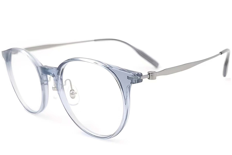 Oval Blue Titanium Glasses #BS2419-0163