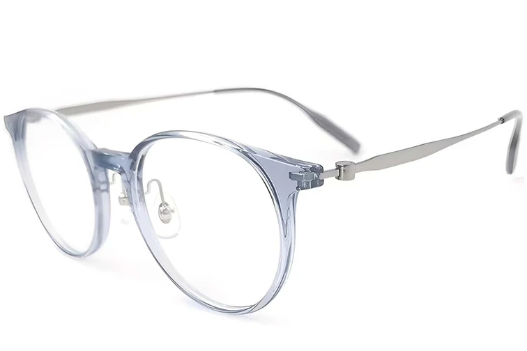 Gafas ovaladas de titanio azul #BS2419-0163
