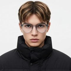 Oval Blue Titanium Glasses #BS2419-0163