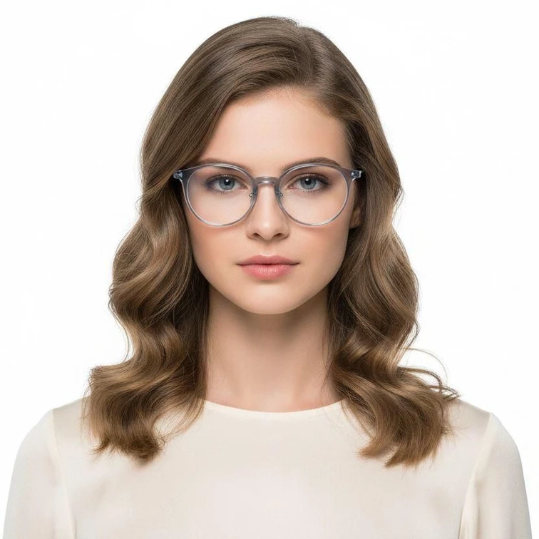 Gafas ovaladas de titanio azul #BS2419-0163