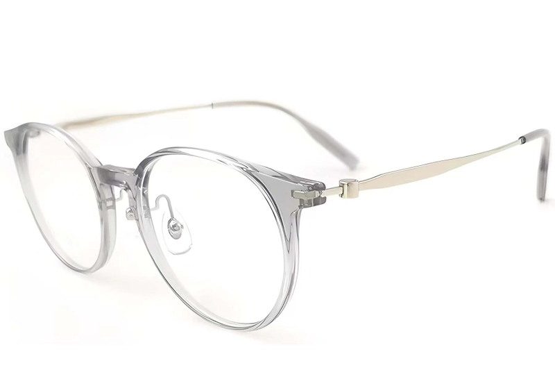 Lunettes ovales en titane gris #BS2419-0165