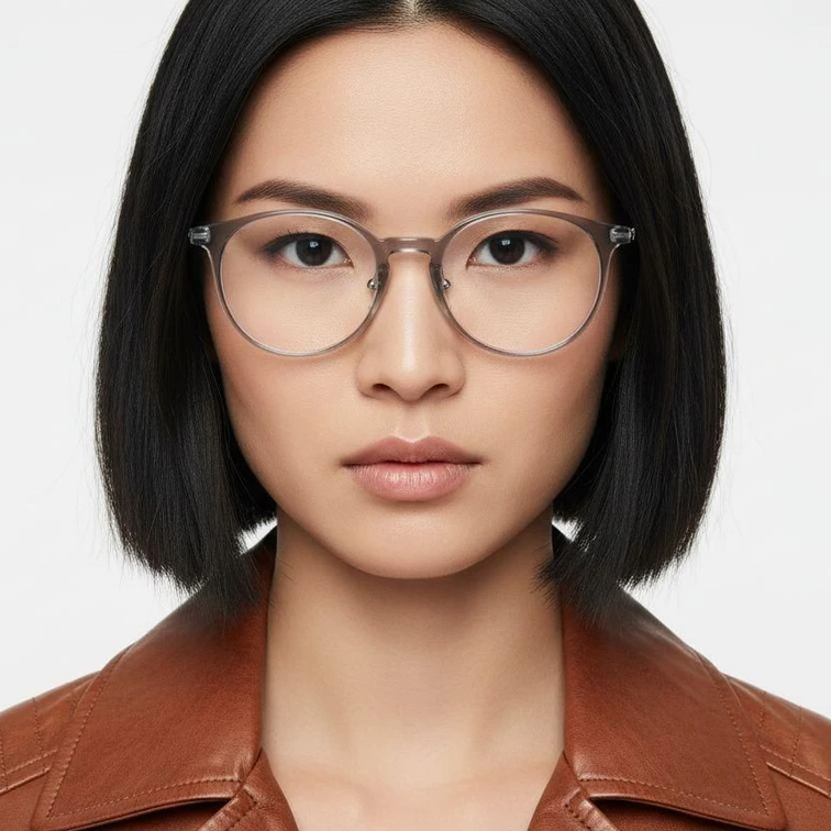 Ovale graue Titanbrille #BS2419-0165