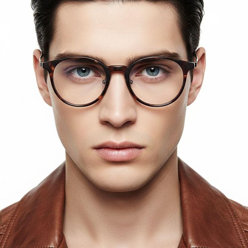 Ovale titanium bril met schildpadmotief #BS2419-0166