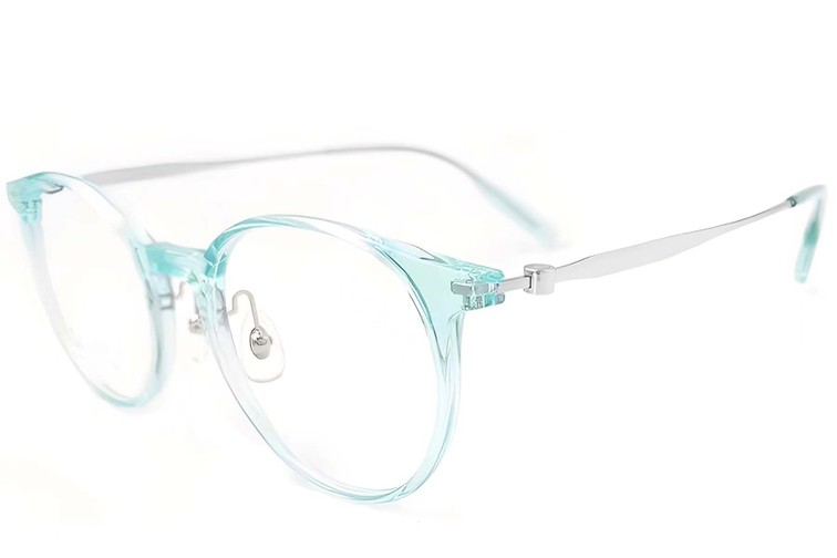 Gafas ovaladas de titanio azul #BS2419-0167