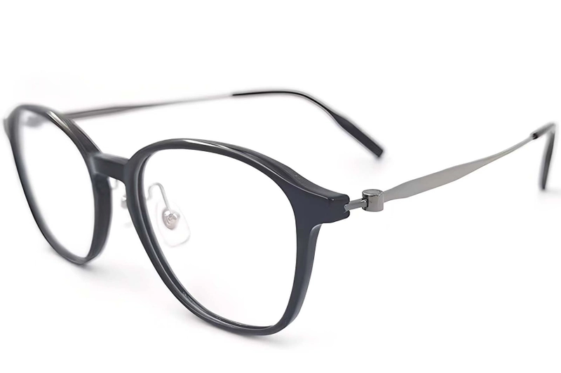 Oval Black Titanium Glasses #BS2419-0168
