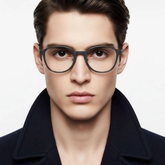 Oval Black Titanium Glasses #BS2419-0168