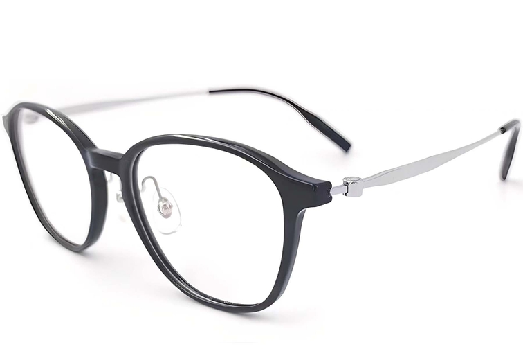 Oval Black Titanium Glasses #BS2419-0169