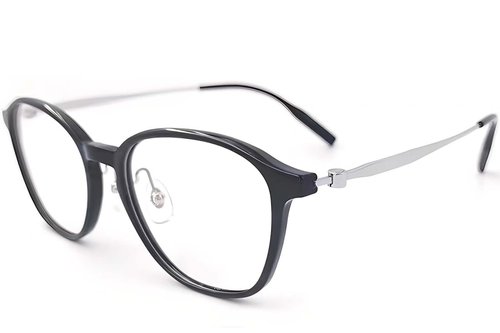 Lunettes ovales en titane noir #BS2419-0169