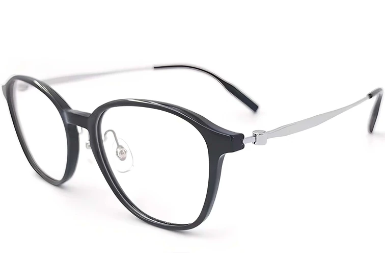 Gafas ovaladas de titanio negro #BS2419-0169
