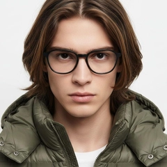 Oval Black Titanium Glasses #BS2419-0169