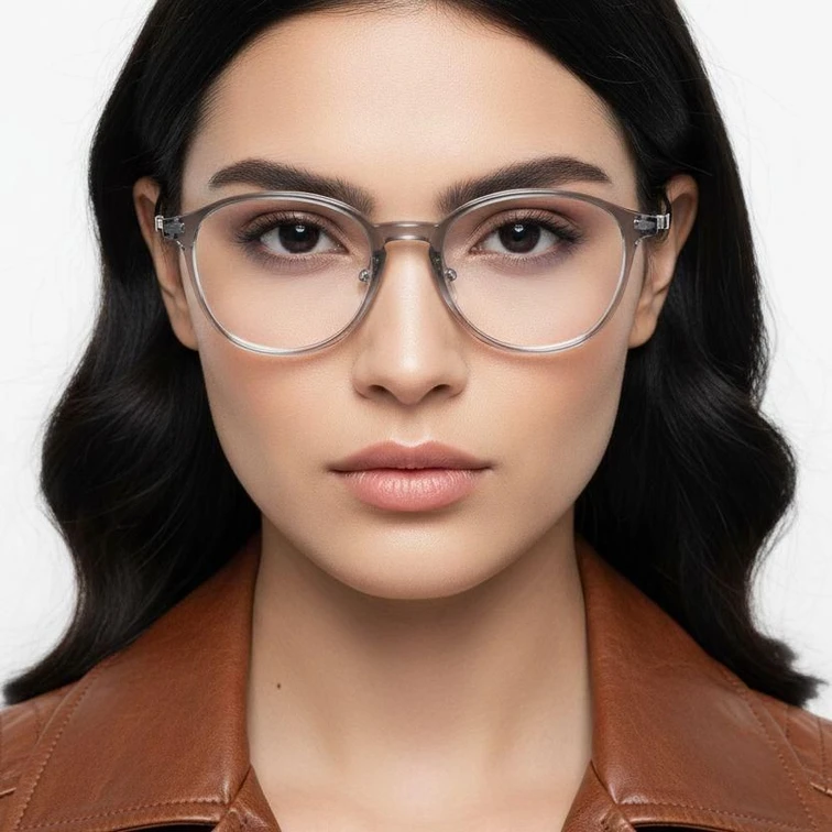 Ovale graue Titanbrille #BS2419-0170
