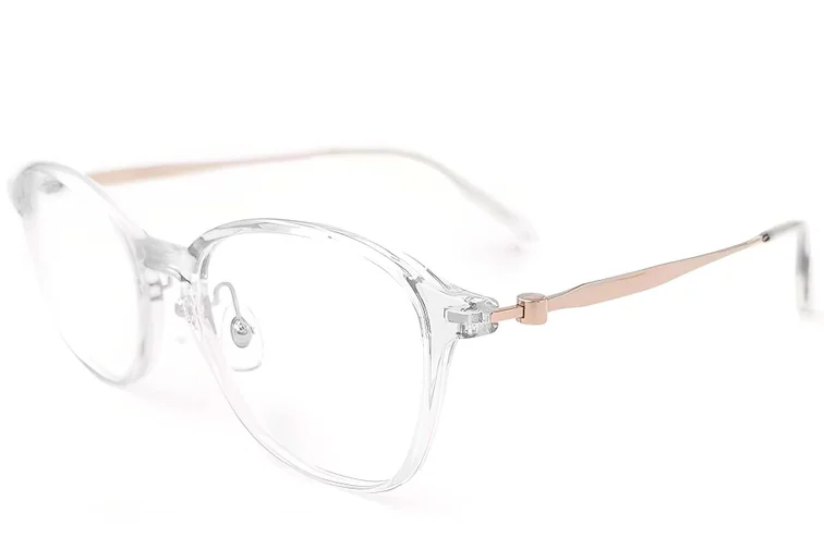 Gafas de titanio ovaladas transparentes #BS2419-0171
