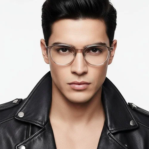 Lunettes ovales en titane rose #BS2419-0173
