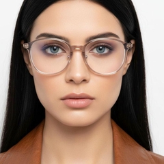 Oval Pink Titanium Glasses #BS2419-0173
