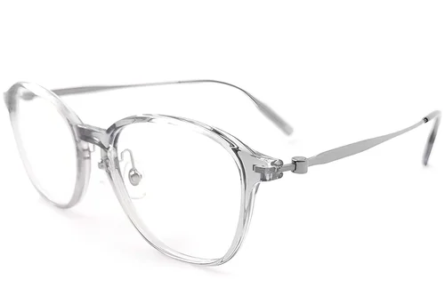 Lunettes ovales en titane gris #BS2419-0174