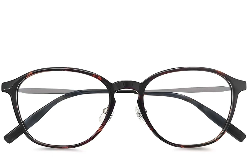 Lunettes ovales en titane écaille de tortue #BS2419-0175