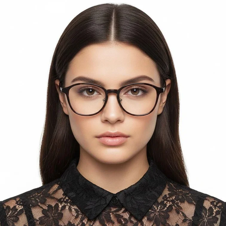 Gafas de titanio ovaladas de carey n.° BS2419-0175