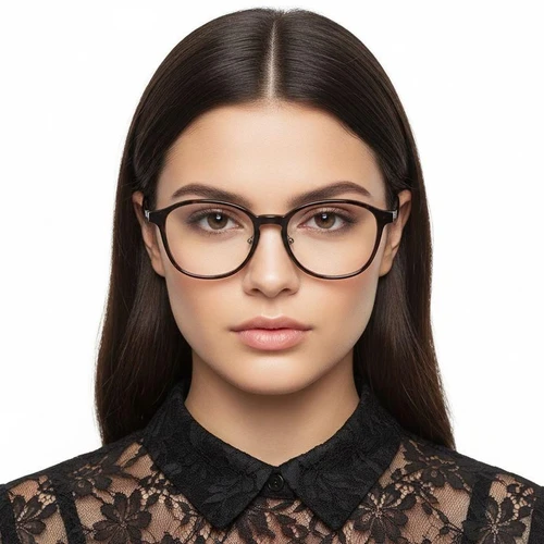 Oval Tortoiseshell Titanium Glasses #BS2419-0175