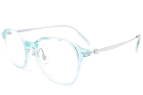 Lunettes ovales en titane bleu #BS2419-0176