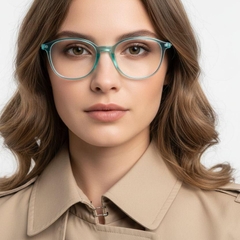 Oval Blue Titanium Glasses #BS2419-0176