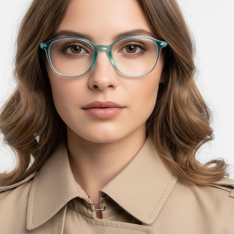 Oval Blue Titanium Glasses #BS2419-0176