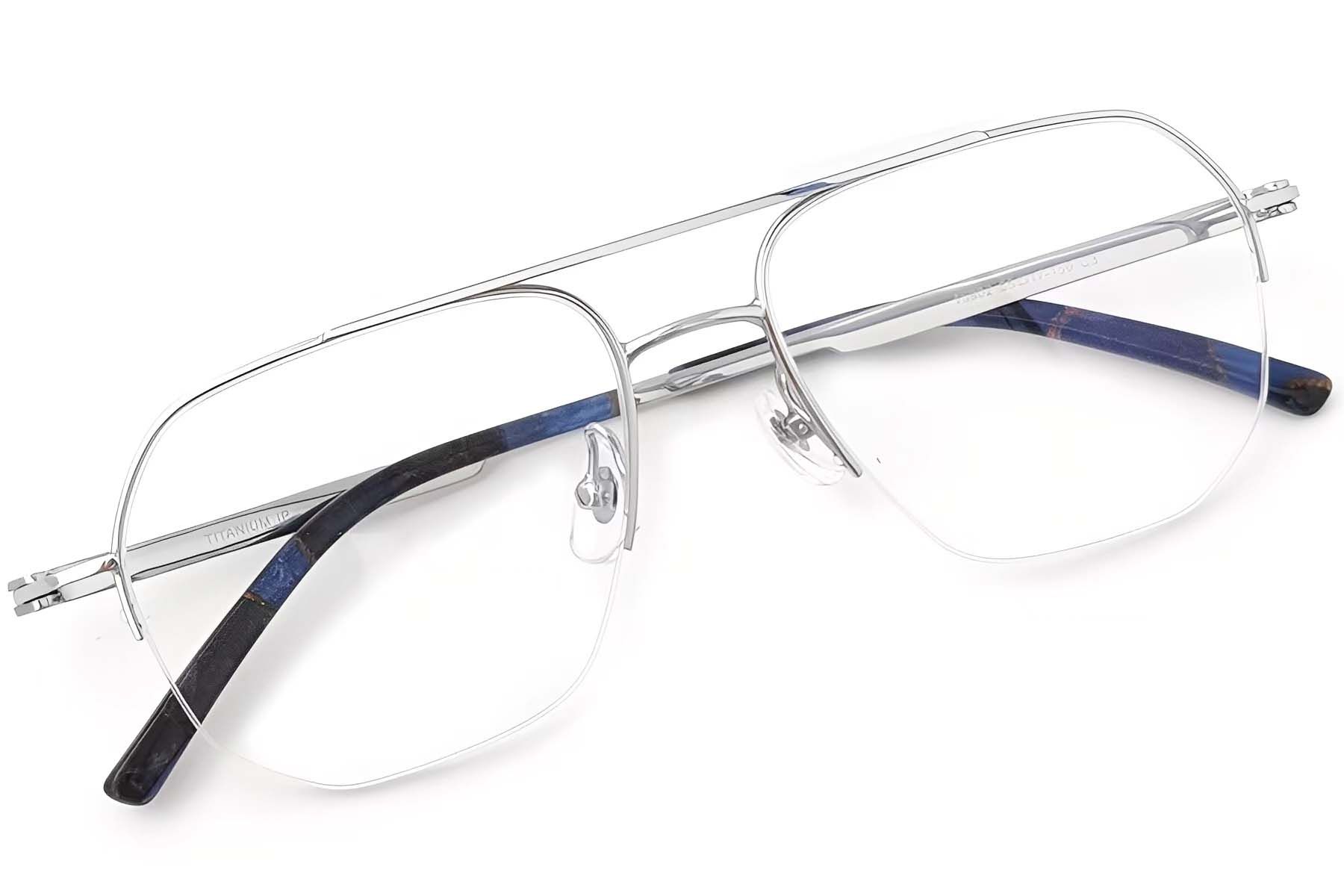 Lunettes aviateur en titane argenté #BS2419-0183