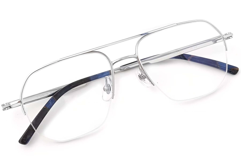 Aviator Silver Titanium Glasses #BS2419-0183