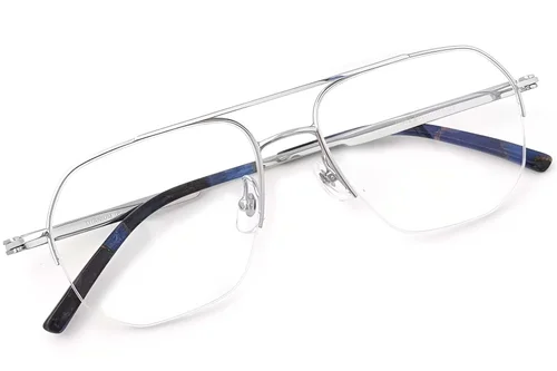Lunettes aviateur en titane argenté #BS2419-0183