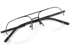 Aviator-Brille aus schwarzem Titan #BS2419-0184